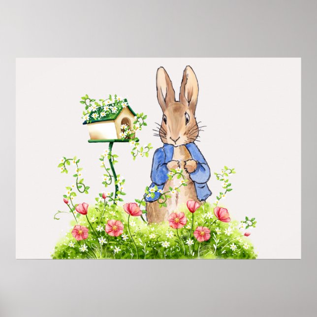 Póster Peter el conejo en su jardín (Frente)