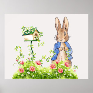 Póster Peter el conejo en su jardín