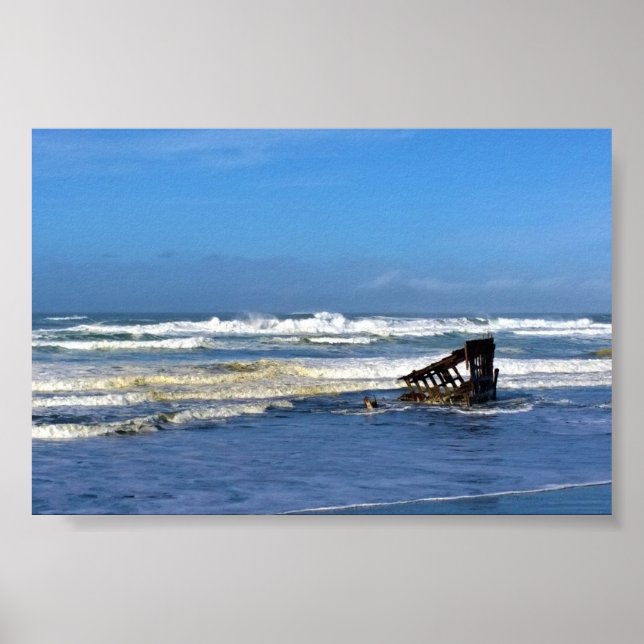 Póster Peter Iredale Shipwreck, costa de Oregón (Frente)