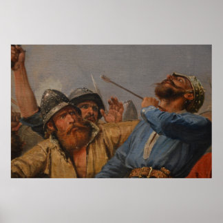 Póster Peter Nicolai Arbo - La batalla del puente Stamfor