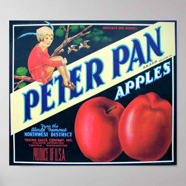 Póster Peter Pan Brand Northwest Apples Yakima Washington (Frente)