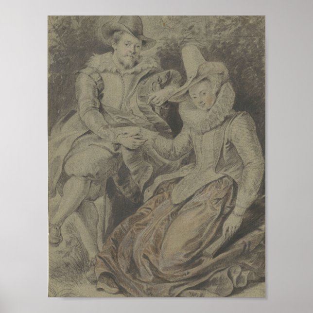 Póster Peter Paul Rubens con su esposa Isabella Brant (Frente)