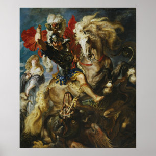 Póster Peter Paul Rubens   St George Battles the Dragon