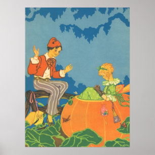 Póster Peter Peter Comedor de Calabaza, Rima Infantil Vin