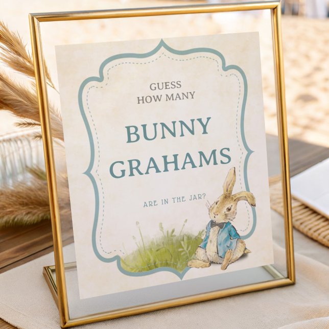 Póster Peter Rabbit Baby Shower How Many Bunny Grahams (Subido por el creador)
