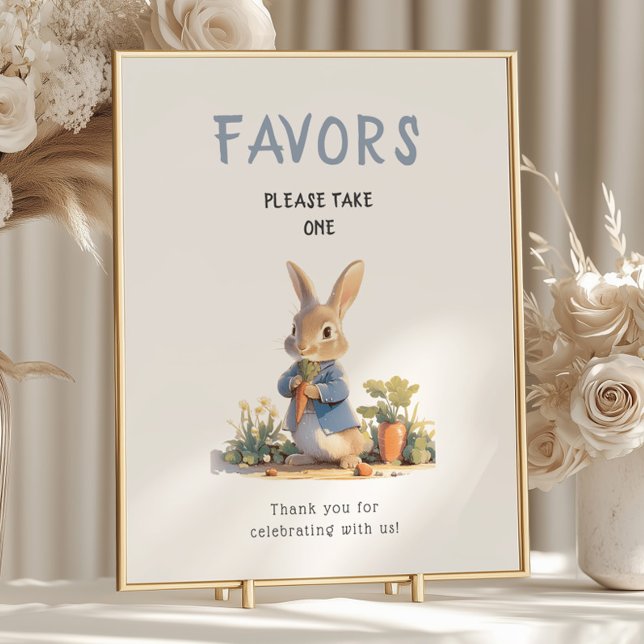 Póster Peter Rabbit Blue Baby Shower favorece al Rótulo (Subido por el creador)