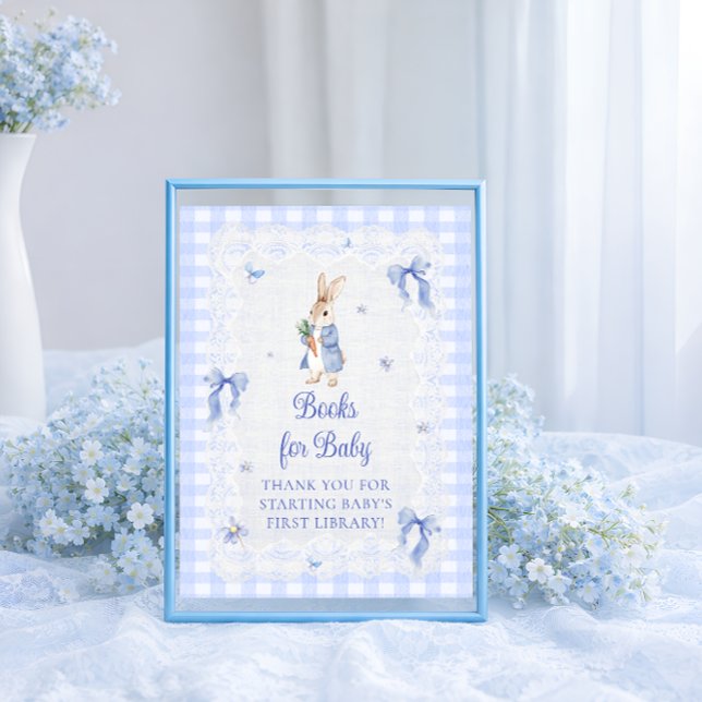 Póster Peter Rabbit Blue Bow Baby Shower Books for Baby (Subido por el creador)