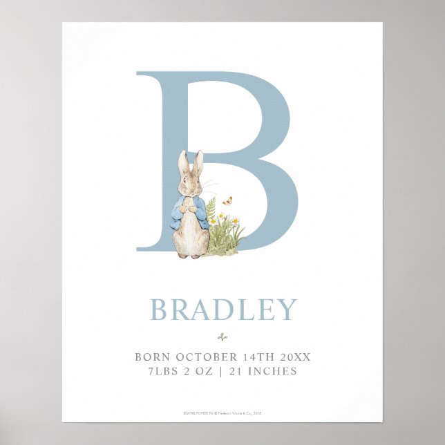 Póster Peter Rabbit | Carta personalizada B (Frente)