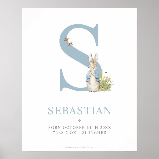 Póster Peter Rabbit | Carta personalizada S (Frente)