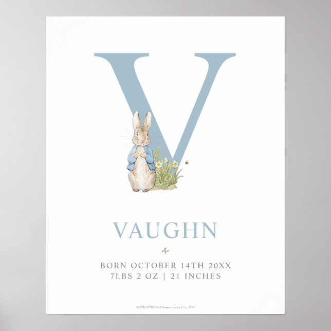 Póster Peter Rabbit | Carta personalizada V (Frente)