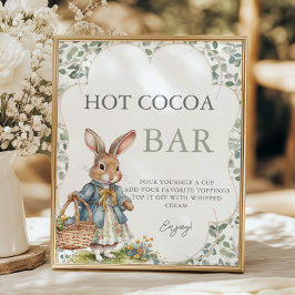 Póster Peter Rabbit Chica Baby Shower Hot Cocoa Bar