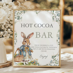 Póster Peter Rabbit Chica Baby Shower Hot Cocoa Bar