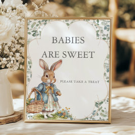 Póster Peter Rabbit Chica Baby Shower Los bebés son dulce