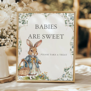 Póster Peter Rabbit Chica Baby Shower Los bebés son dulce