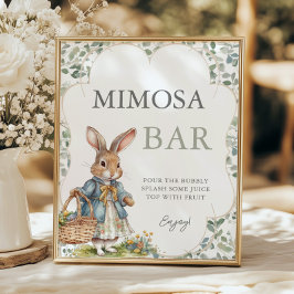 Póster Peter Rabbit Chica Baby Shower Mimosa Bar