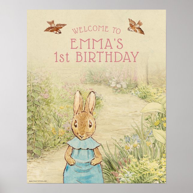 Póster Peter Rabbit - Chica | Primera bienvenida de cumpl (Frente)