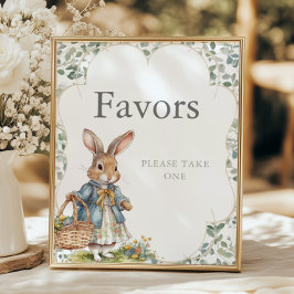 Póster Peter Rabbit Evergreen Chica Baby Shower Favorece