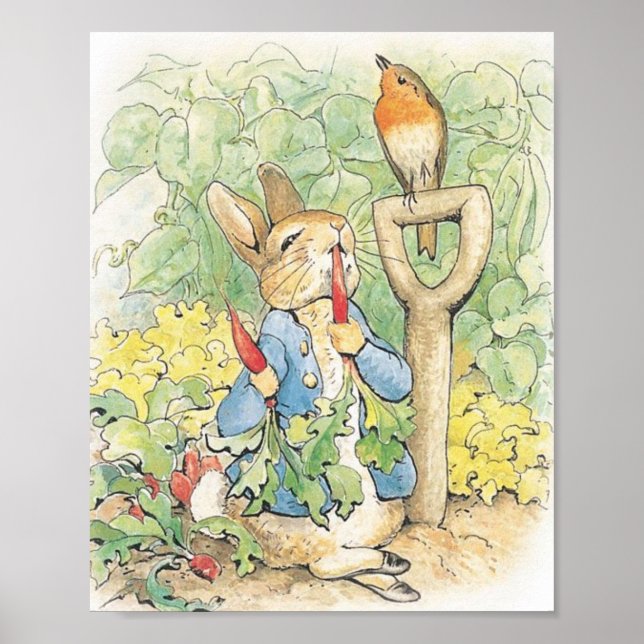 Póster Peter Rabbit In The Garden - Beatrix Potter (Frente)