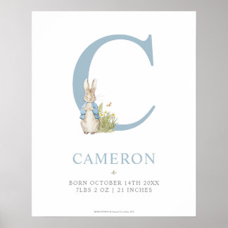 Póster Peter Rabbit | Letra C personalizada