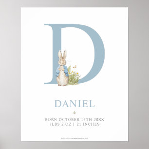 Póster Peter Rabbit   Letra D personalizada