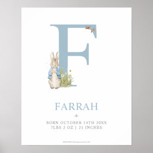 Póster Peter Rabbit   Letra F personalizada