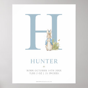 Póster Peter Rabbit   Letra personalizada H