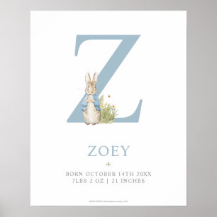Póster Peter Rabbit   Letra personalizada Z