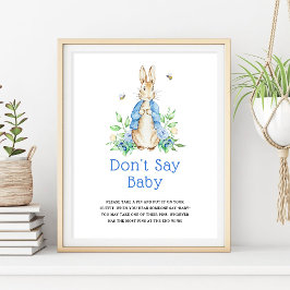 Póster Peter Rabbit No digas Rótulo bebé