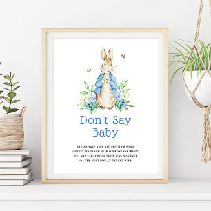 Póster Peter Rabbit No digas Rótulo bebé