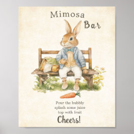 Póster Peter The Rabbit - Baby Shower - Vintage