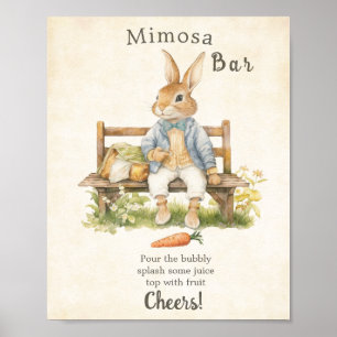 Póster Peter The Rabbit - Baby Shower - Vintage