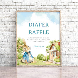 Póster Peter The Rabbit Diaper Raffle Juego De Baby Showe
