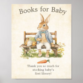 Póster Peter The Rabbit - Libros de Baby Shower para el b