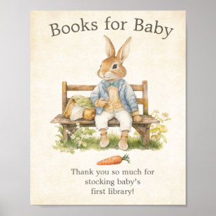 Póster Peter The Rabbit - Libros de Baby Shower para el b