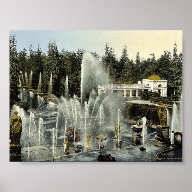 Póster Peterhof de Castle, San Petersburgo, clase de Rusi (Frente)