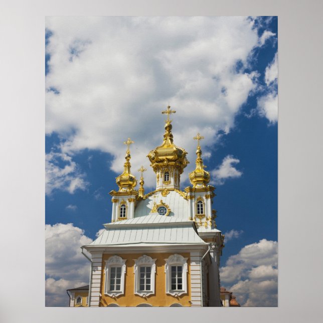 Póster Peterhof, Gran Palacio, ala capilla (Frente)