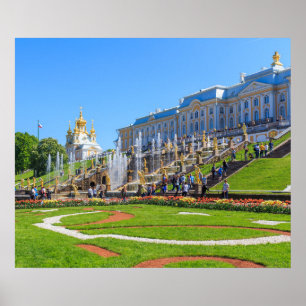 Póster Peterhof Palace and Grand Cascade of fountains