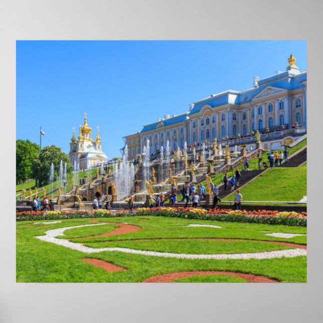 Póster Peterhof Palace and Grand Cascade of fountains (Frente)