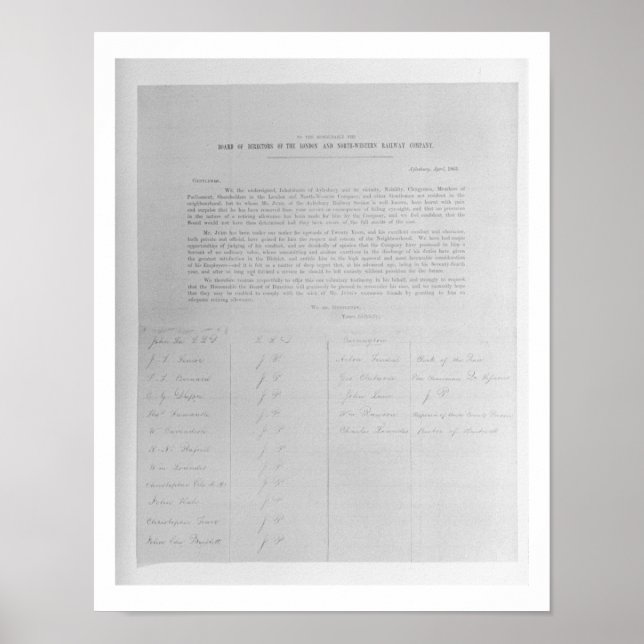 Póster Petición a los Directores de Londres y Norte (Frente)