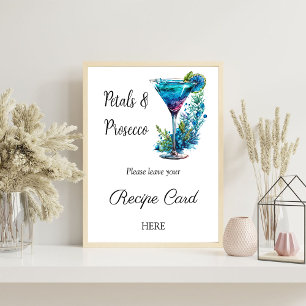 Póster Petición de receta para la ducha de novia floral P