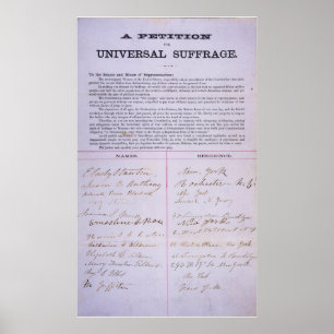 Póster Petición para el derecho al voto de las mujeres