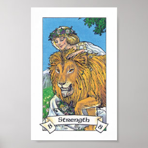 Póster Petirrojo Tarot de madera - comandante 8 fuerza