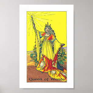 Póster Petirrojo Tarot de madera - reina de varas