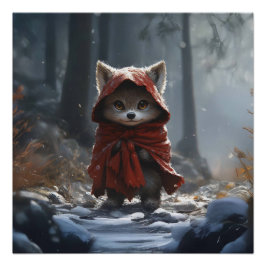 Póster Petit loup chaperon rouge 