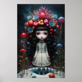 Póster Petite fille dans la neige
