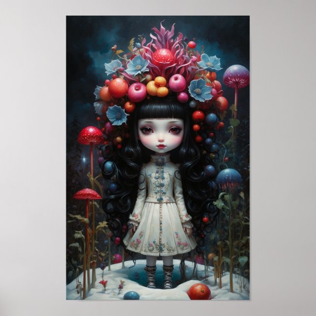 Póster Petite fille dans la neige (Frente)