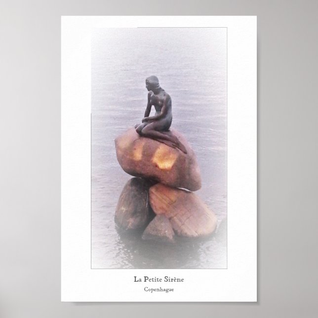 Póster Petite Sirène Copenhague Estatua de escultura Dane (Frente)