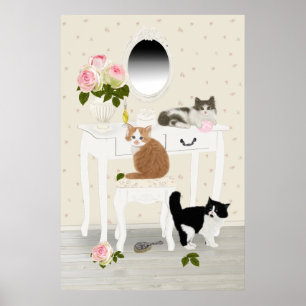Póster PetitRose, "Salón de belleza para gatitos", Poster