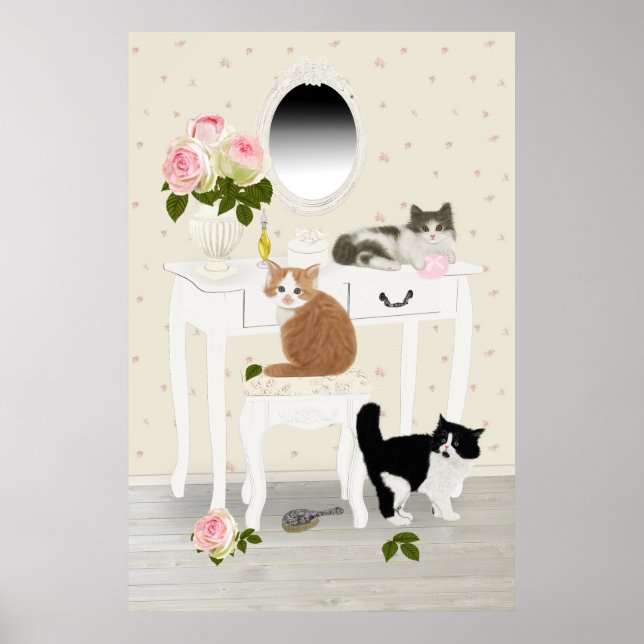 Póster PetitRose, "Salón de belleza para gatitos", Poster (Frente)