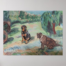 peto y rottweiler estilo Van Gogh
